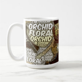 Typografi över Marsala med Blommar för orchid Blom Mugg