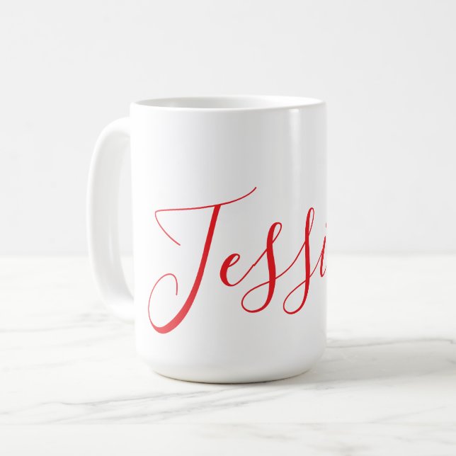 Typografi över minimal röd Elegant i personlig Kaffemugg (Framsida vänster)