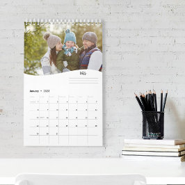 Typografi över minimalistisk enkel Coola för fotom Kalender