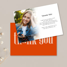 Typografi över modern fotoOrange i Student Tack Kort