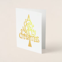 Typografi över mycket God jul Guld Träd