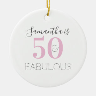 Typografi över Personligen vid 50:e födelsedagen Julgransprydnad Keramik