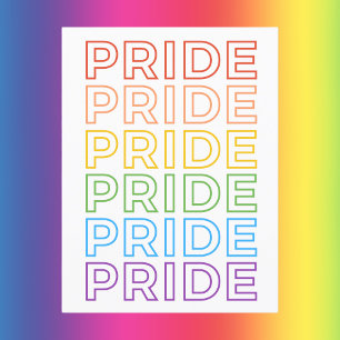 Typografi över PRIDET Upprepande med fetstil Vykort