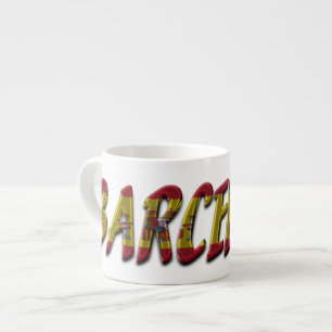Typografi över spanska Flagga Barcelona Spanien Espressomugg