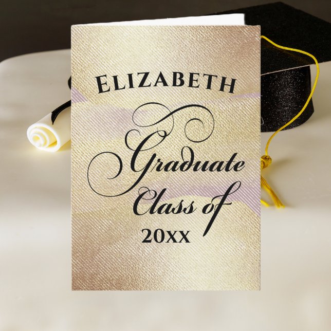 Typografi över studenten Elegant Guld Kort (Skapare uppladdad)