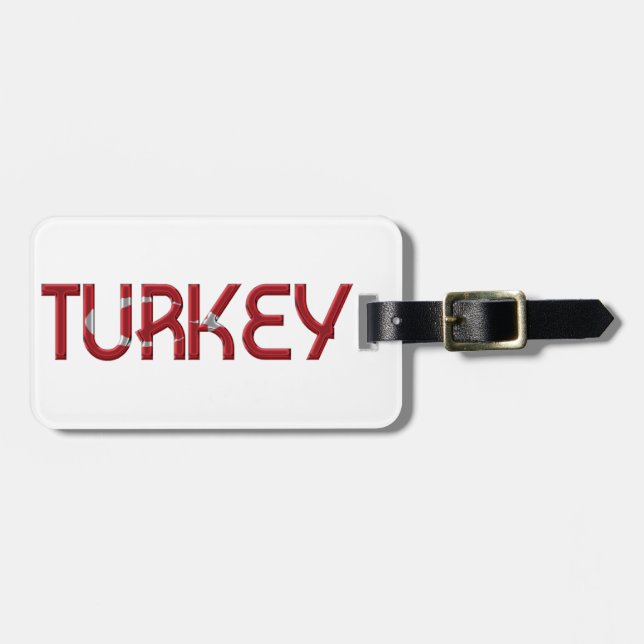 Typografi över turkiska Flagga Färg Bagagebricka (Horisontell Framsida)