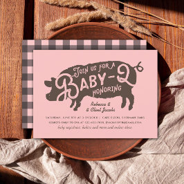 Typografi över Vintagen för babyskor i Baby Q BBQ Inbjudningar