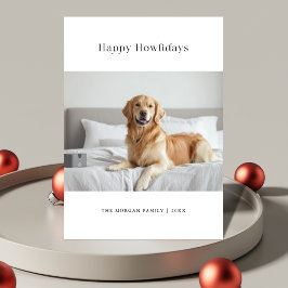 Typografi Pet-julen Lycklig Howlidays Hund Photo Julkort