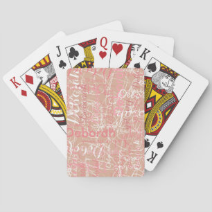 Typografi Pinkish Namn Dusty Ro Casinokort