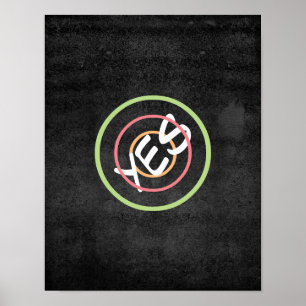 typografi poster ja på kol-grått