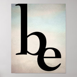 typografi poster på grått och blå vattenfärg