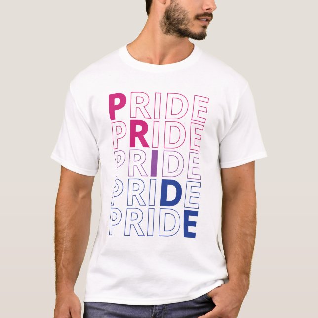 Typografi Pridet LGBTQ Bisexual T Shirt (Framsida)