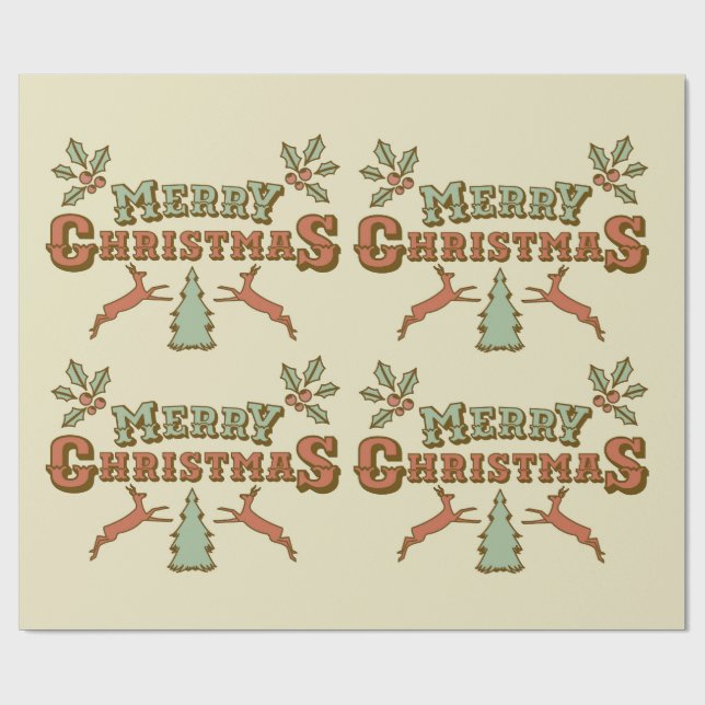 Typografi Renhjort Julpresentpapper Presentpapper (Platt)