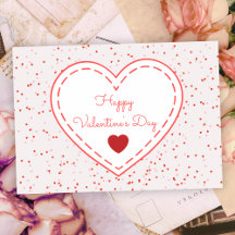 Typografi Romantic Red Heart Alla hjärtans dag