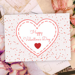 Typografi Romantic Red Heart Alla hjärtans dag Helg Vykort