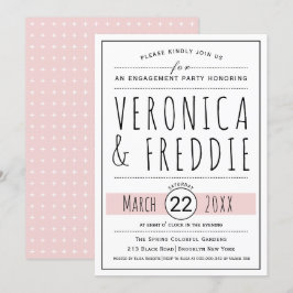 Typografi  rosa bröllop förlovningsfest inbjudningar