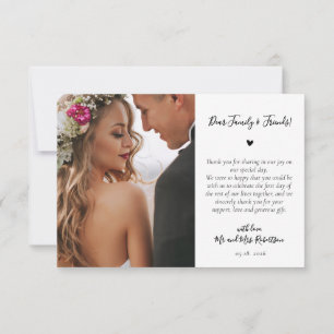 Typografi Script Heart 4 Photo Collage Bröllop Tack Kort