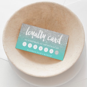 typografi silver glitter-turkos - lojalitet