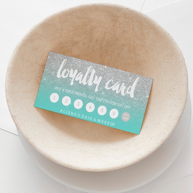 typografi silver glitter-turkos - lojalitet (Skapare uppladdad)