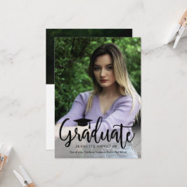 Typografi Skriptet Front/Back Photo Studenten Invi Inbjudningar