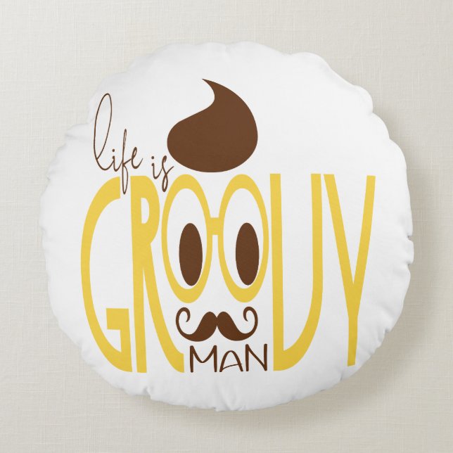 Typografi Skriv ut runda fyllnadshöjdskopplingar Rund Kudde (Framsidan)