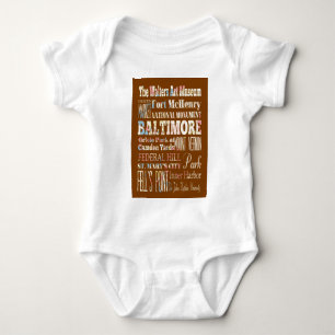 typografi souveneir, maryland, baltimore, minne tee shirt