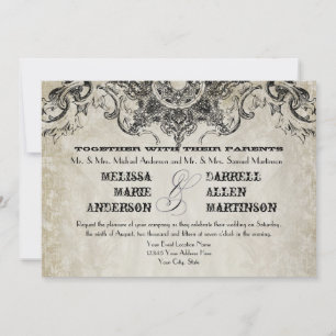 Typografi Stil Engravers Typsnitt Swirlblommor Inbjudningar