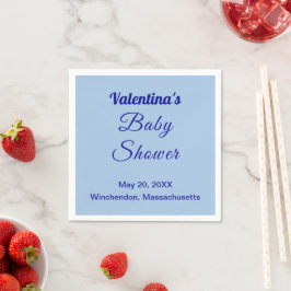 Typografi Stil Minimalistisk Ljusblå Baby Shower Pappersservett