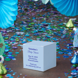 Typografi Stil Minimalistisk Ljusblå Baby Shower Presentaskar