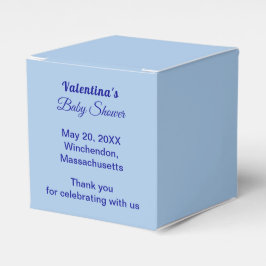 Typografi Stil Minimalistisk Ljusblå Baby Shower Presentaskar
