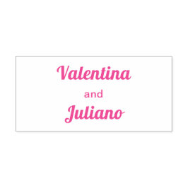 Typografi Stil Minimalistisk Rosa Bröllopsstämpel Självfärgande Stämpel
