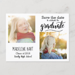 Typografi Student | Spara datum två foto Meddelande Vykort