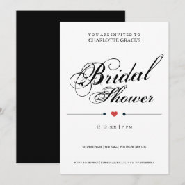Typografi Svart Vit Bröllopsfest Modern Enkel Inbjudningar