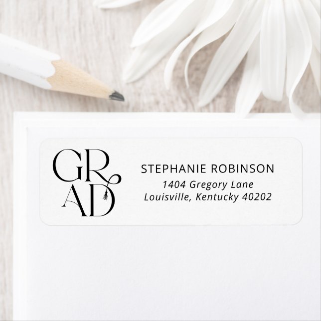 Typografi Tassel Examen Returadress Etikett (Insitu)