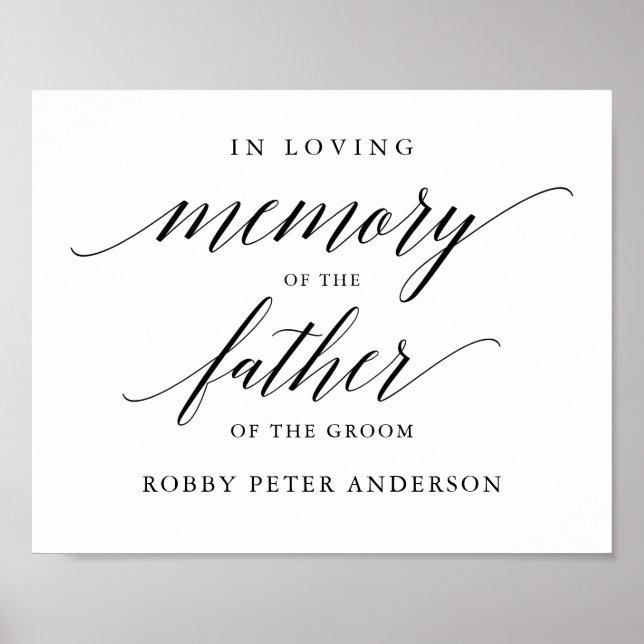 Typografi till minne av  bröllopsskylt minnesmärke poster (Framsidan)