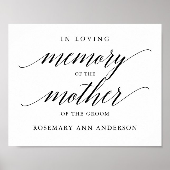 Typografi till minne av  bröllopsskylt minnesmärke poster (Framsidan)