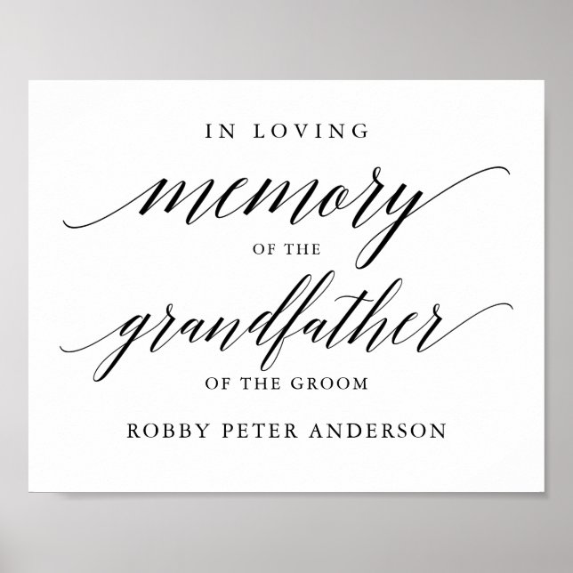 Typografi till minne av  bröllopsskylt minnesmärke poster (Framsidan)