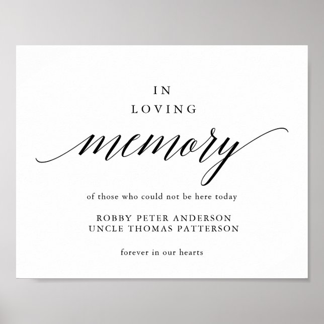 Typografi till minne bröllopsskylt minnesmärke poster (Framsidan)