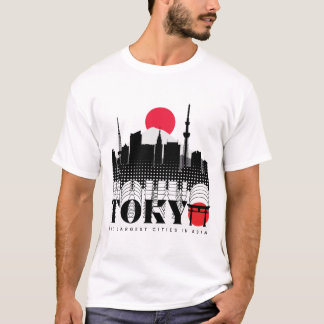 Typografi Tokyo De största städerna i Asien T Shirt