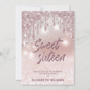 Typografi, vidhäftande ro guld glittery dricks omb inbjudningar