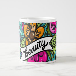 Typografi, Vintage stil, Retro känsla, Akvarell, Jumbo Mugg