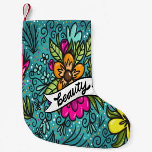 Typografi, Vintage Stil, Retro Känsla, Vattenfärg, Liten Julstrumpa