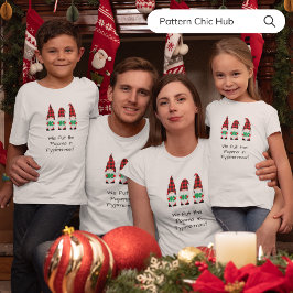 Typografi Vit modern Pajama-familjens jul T Shirt