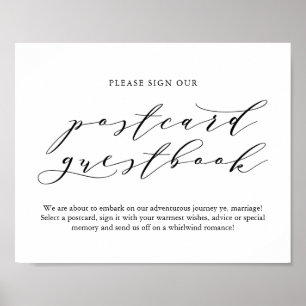 Typografi-vykortsgäst bok bröllop poster
