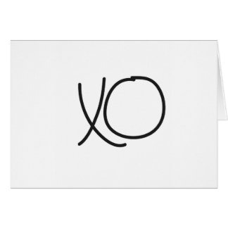 Typografi XO kramar och kysser calligraphy Hälsningskort