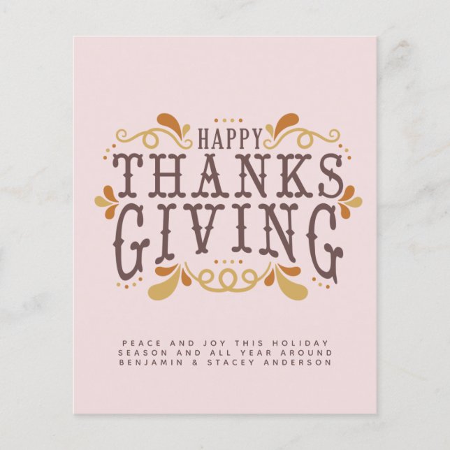 Typografiåret i happy thanksgiving under översynen (Framsida)