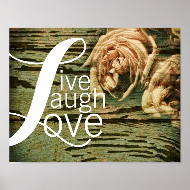typograficitat poster levande skratt kärlek och ro (Framsidan)