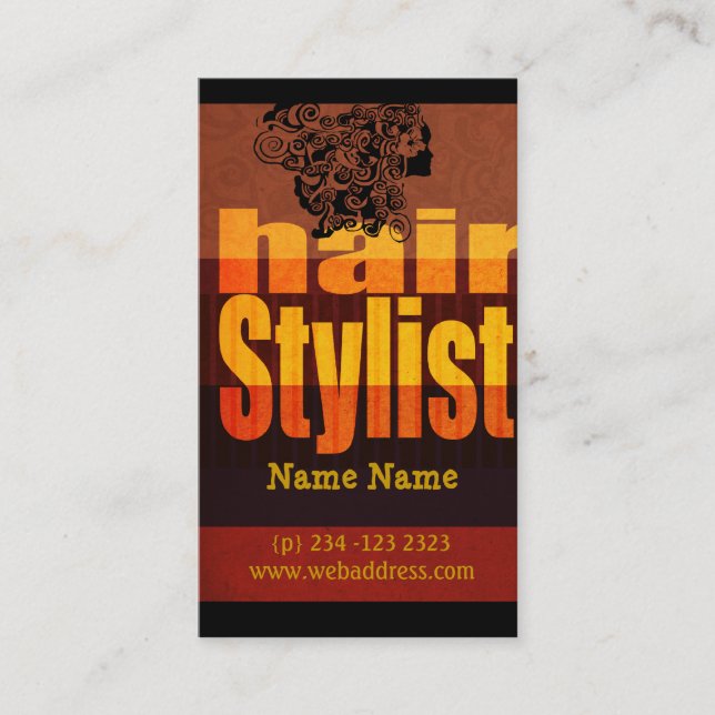 TypografiHairstylistsalong Tidsbeställning Kort (Framsida)