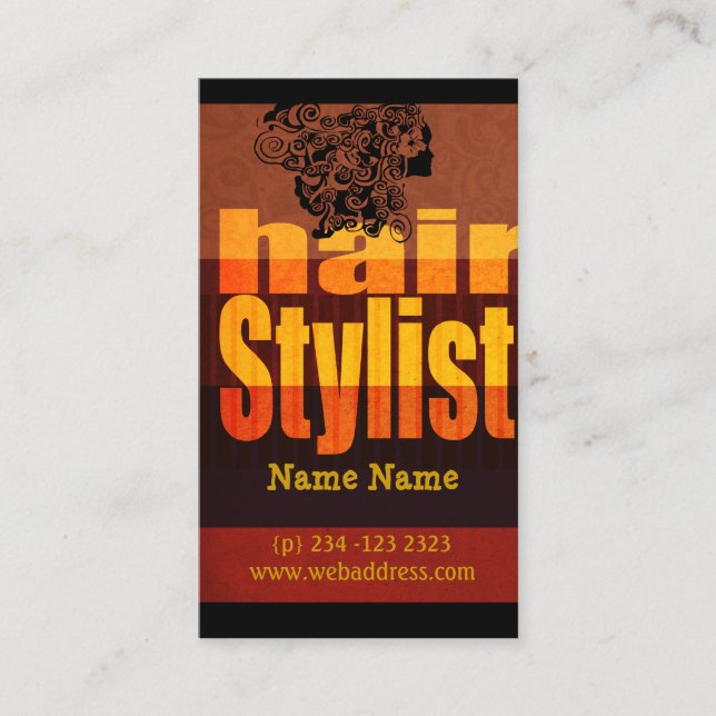 TypografiHairstylistsalong Tidsbeställning Kort (Framsida)