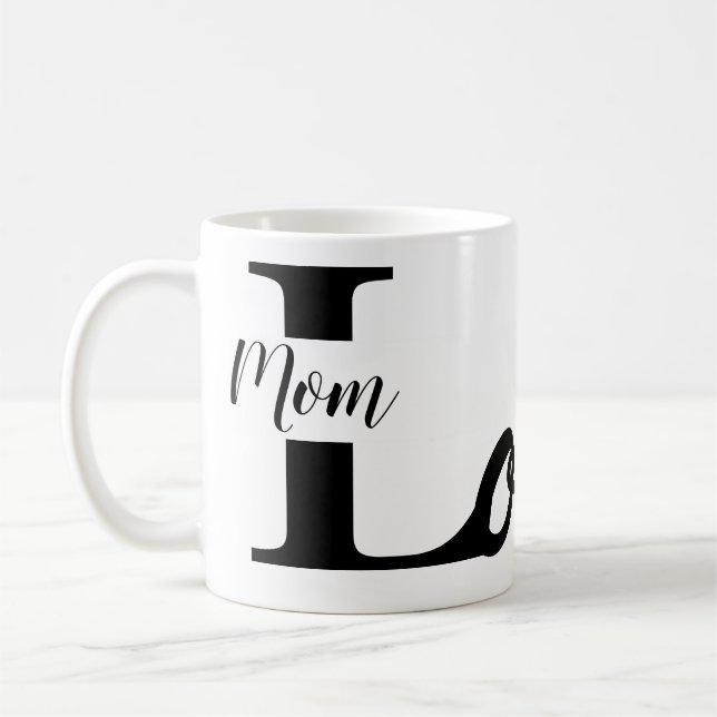 Typografikaffe Mugg i Kärlek i modern Mamma (Vänster)